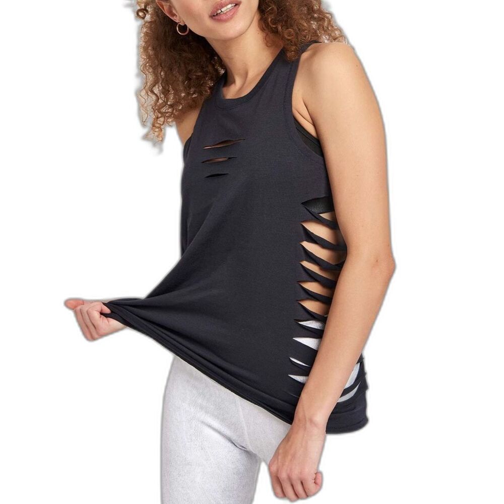 Alo Yoga Women's Cut It Out Tank Black Long Top Small
